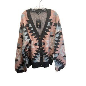 NWT Fashion Nova  Came to Chill Printed Cardigan sweater Size med